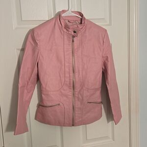Absolute leather pink lambskin leather small petite womens jacket